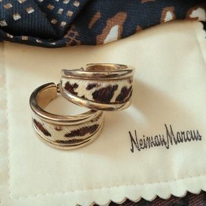 Vintage Bergere Leopard Clip Hoops